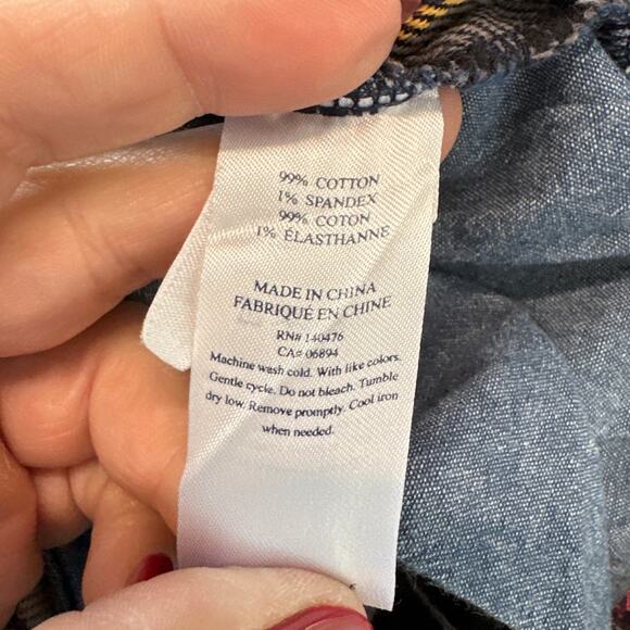 Faherty Cinder Pants Dress Trouser Westport Plaid Red Black Pant Size 28, EUC - Picture 5 of 6